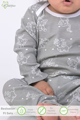 Kaarpas organic cotton 2 piece  baby PJ set with jumbo elephant- Grey
